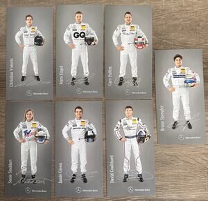 2011 Mercedes DTM Racing Index Long Cards - Printed Silver Auto Signatures